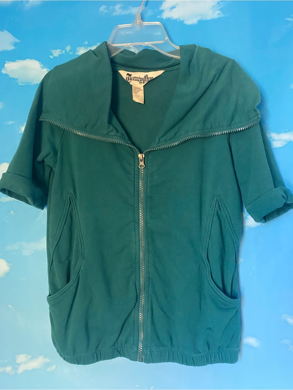 Zip-Up Short Sleeve Hoodie